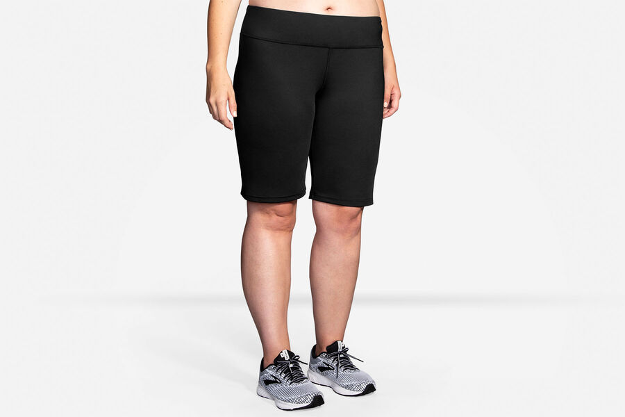 Womens Brooks Venture Bermuda Bottoms Black | 670429-CMH